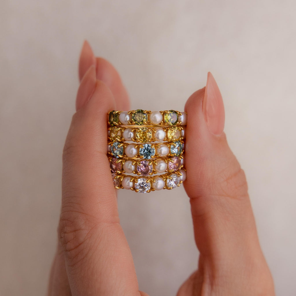 Birthstone & Pearl Lace Ring