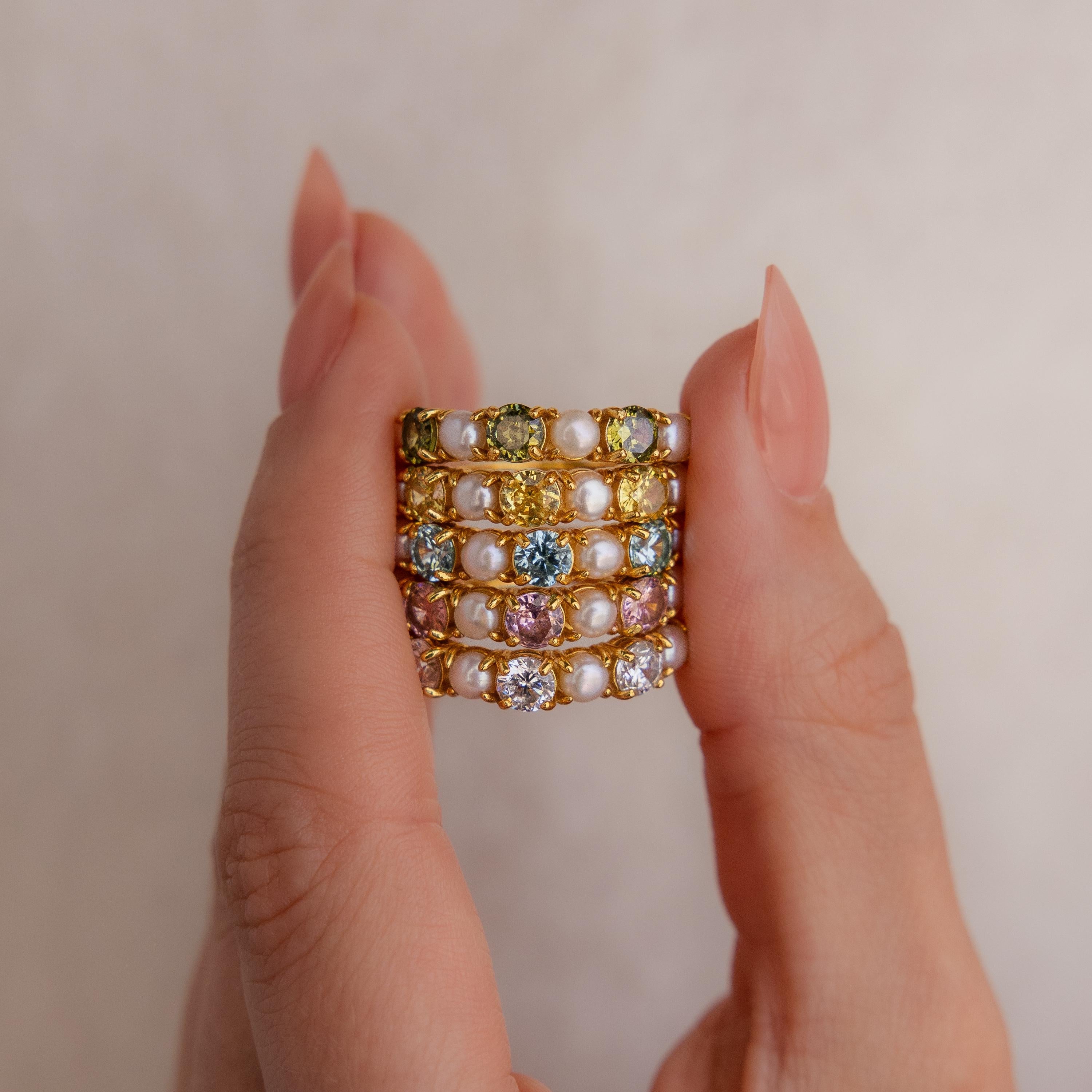Birthstone & Pearl Lace Ring