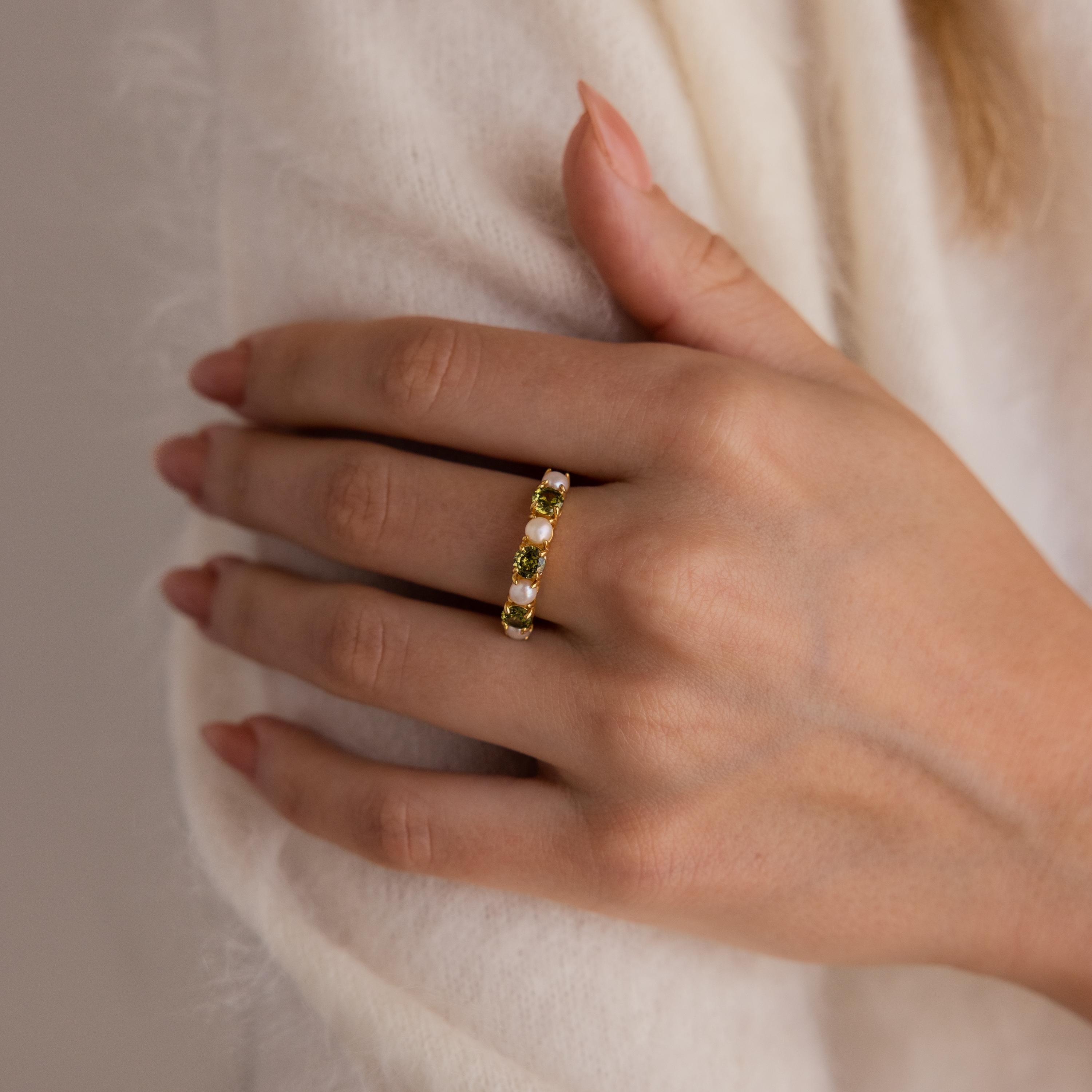 Birthstone & Pearl Lace Ring