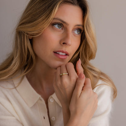 Birthstone & Pearl Lace Ring