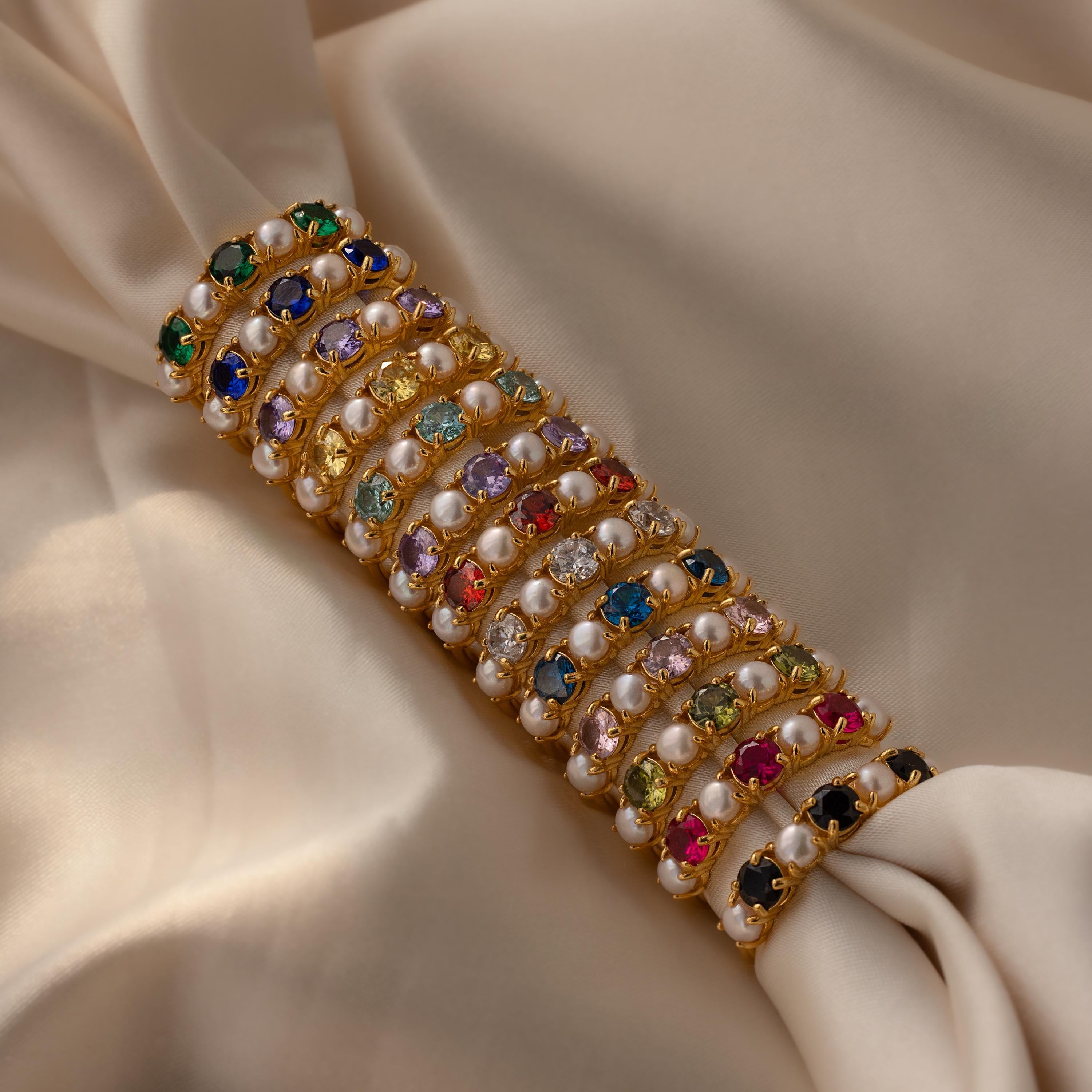 Birthstone & Pearl Lace Ring