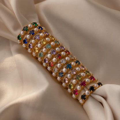 Birthstone & Pearl Lace Ring