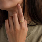 Bubble Initial Birthstone Ring