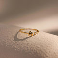 Bubble Initial Birthstone Ring