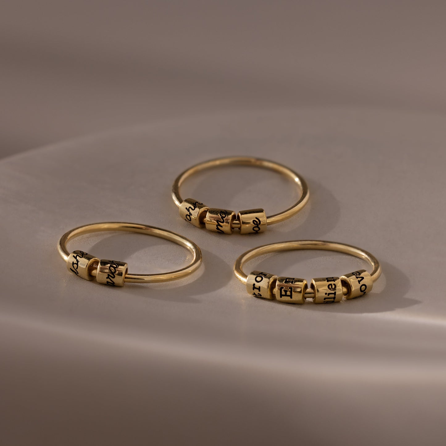 Beaded Multiple Name Ring