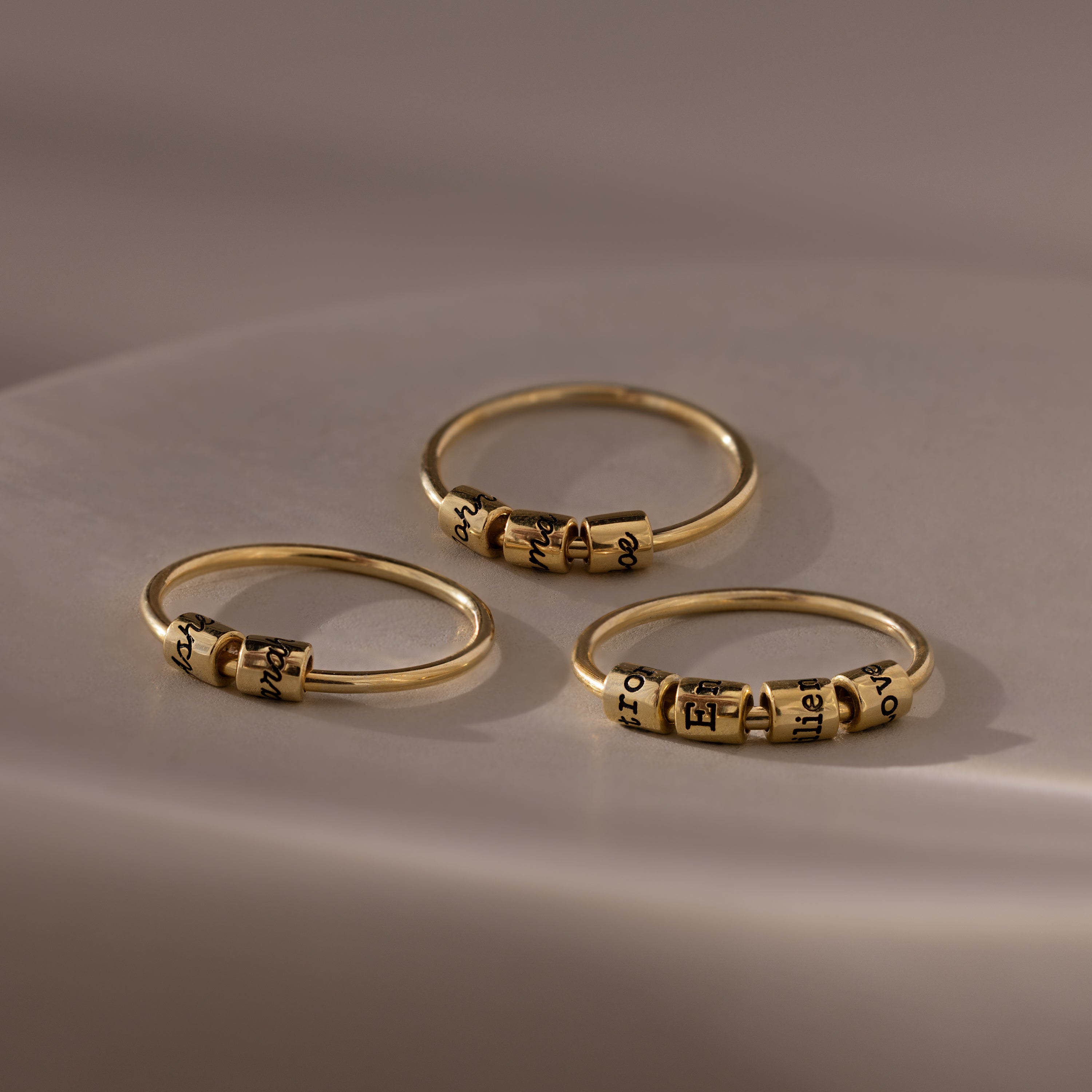 Beaded Multiple Name Ring