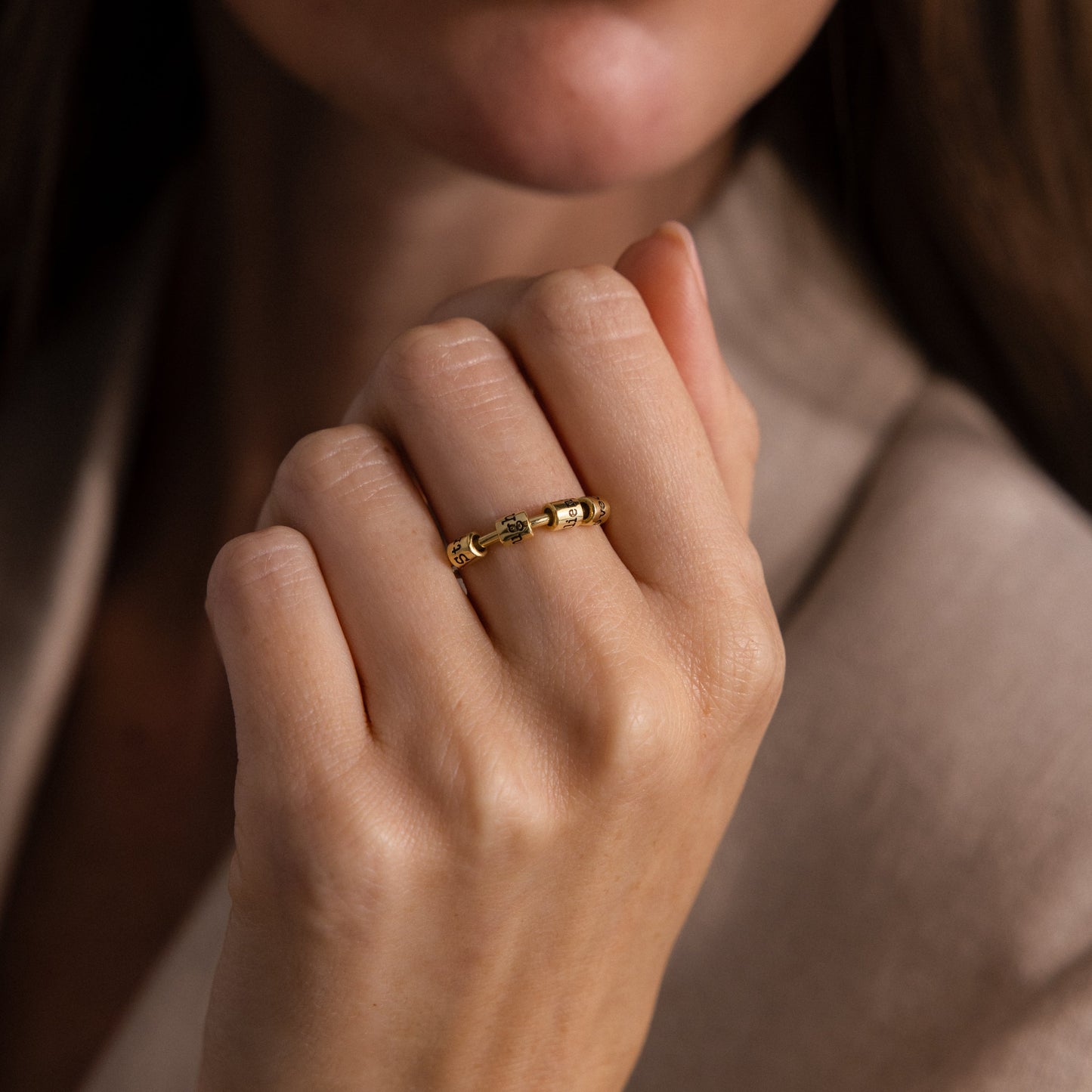 Beaded Multiple Name Ring