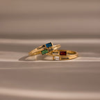 Toi et Moi Baguette Name Ring