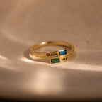 Toi et Moi Baguette Name Ring