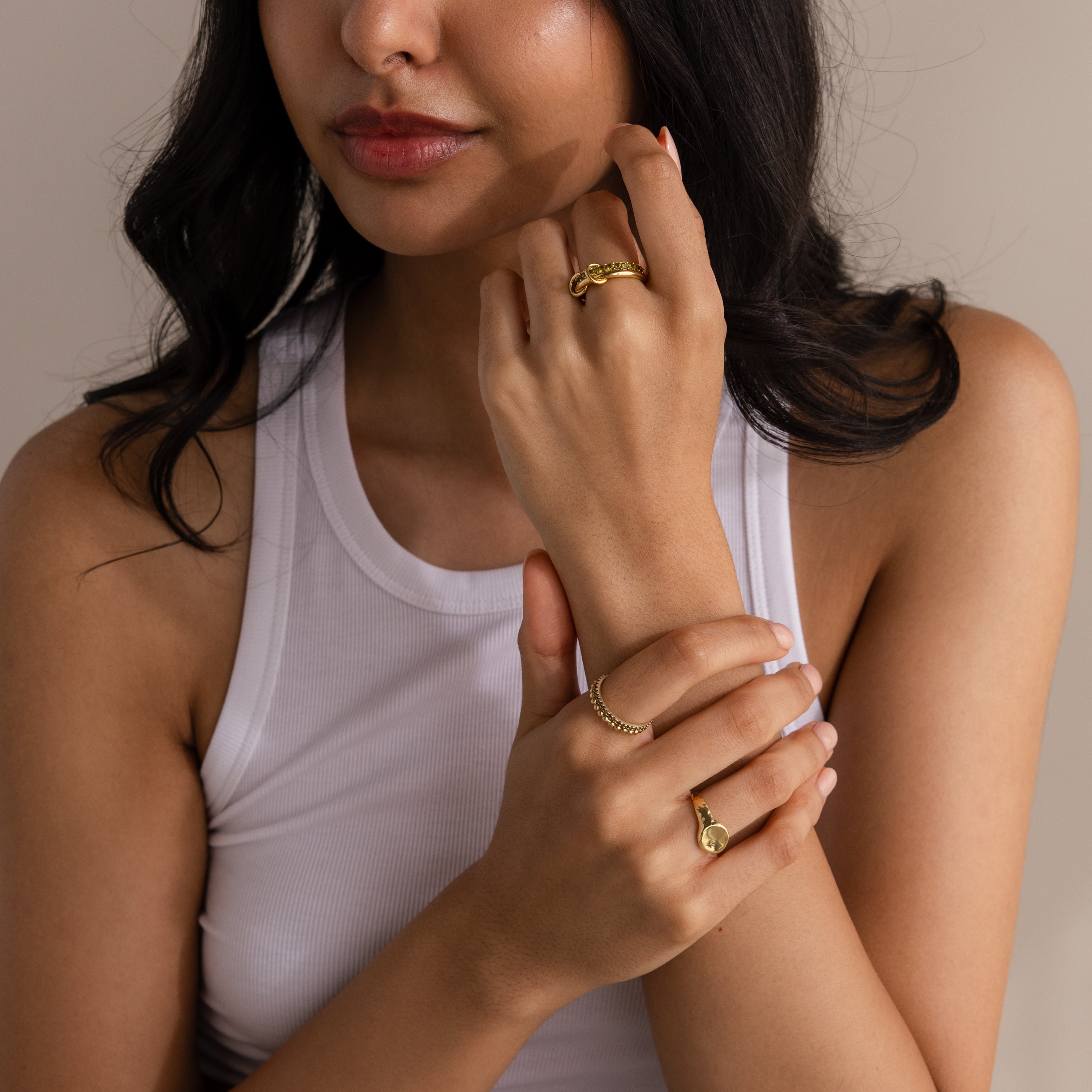 Duo Birthstone Tennis Linked Ring Set
