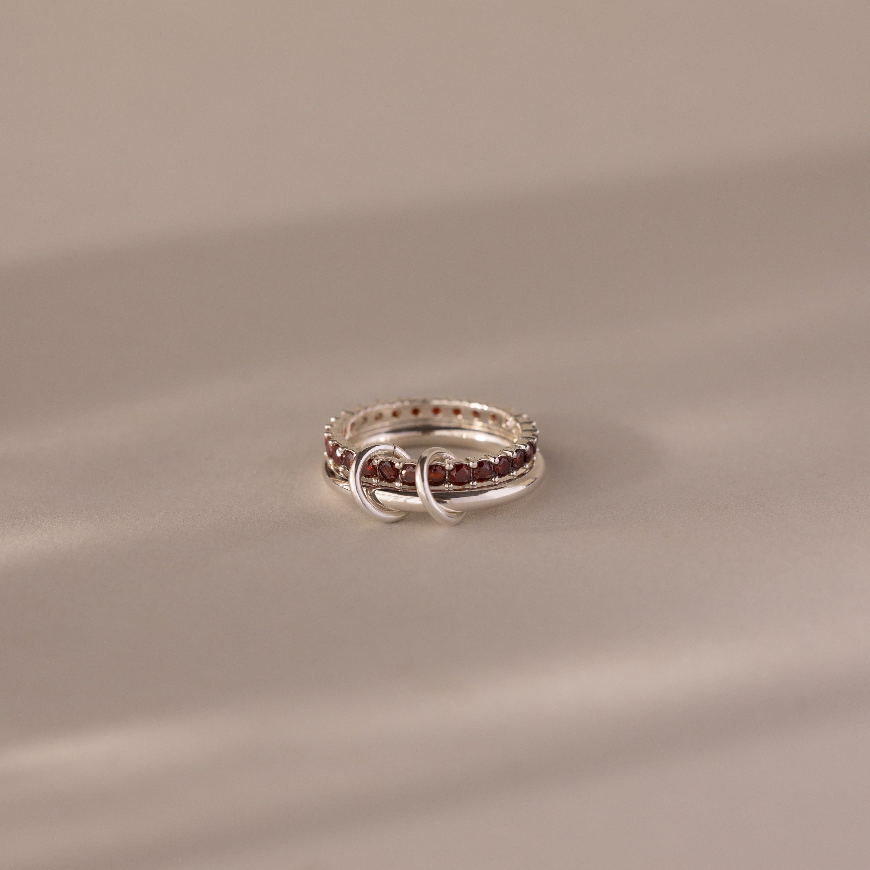 Duo Birthstone Tennis Linked Ring Set