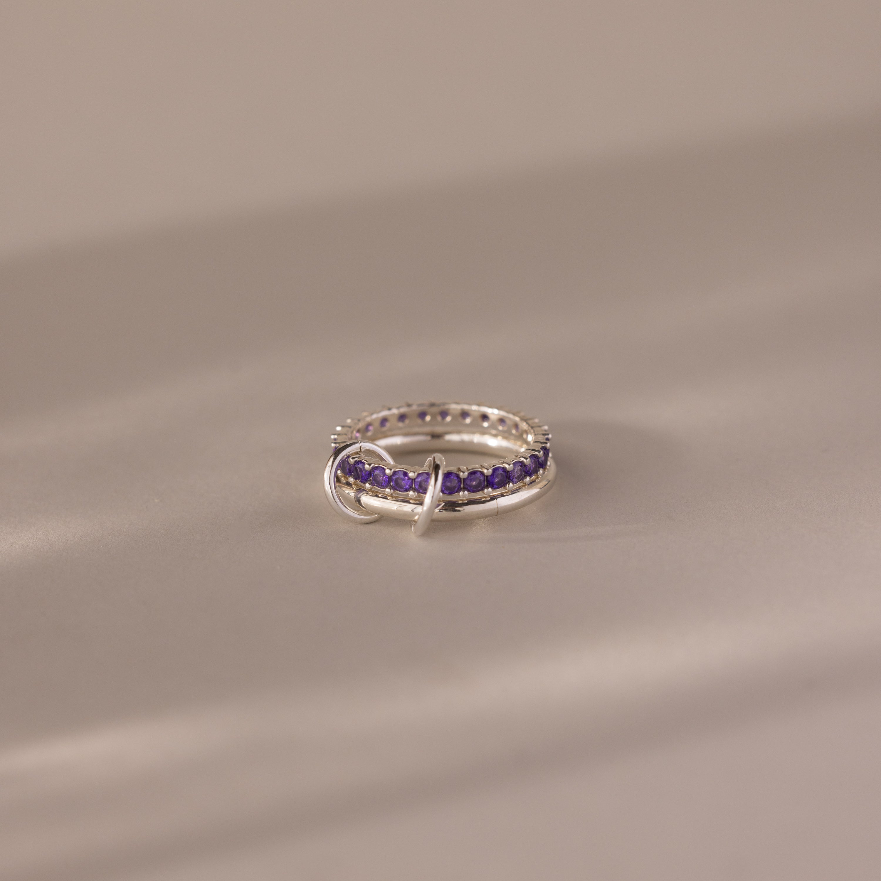 Duo Birthstone Tennis Linked Ring Set