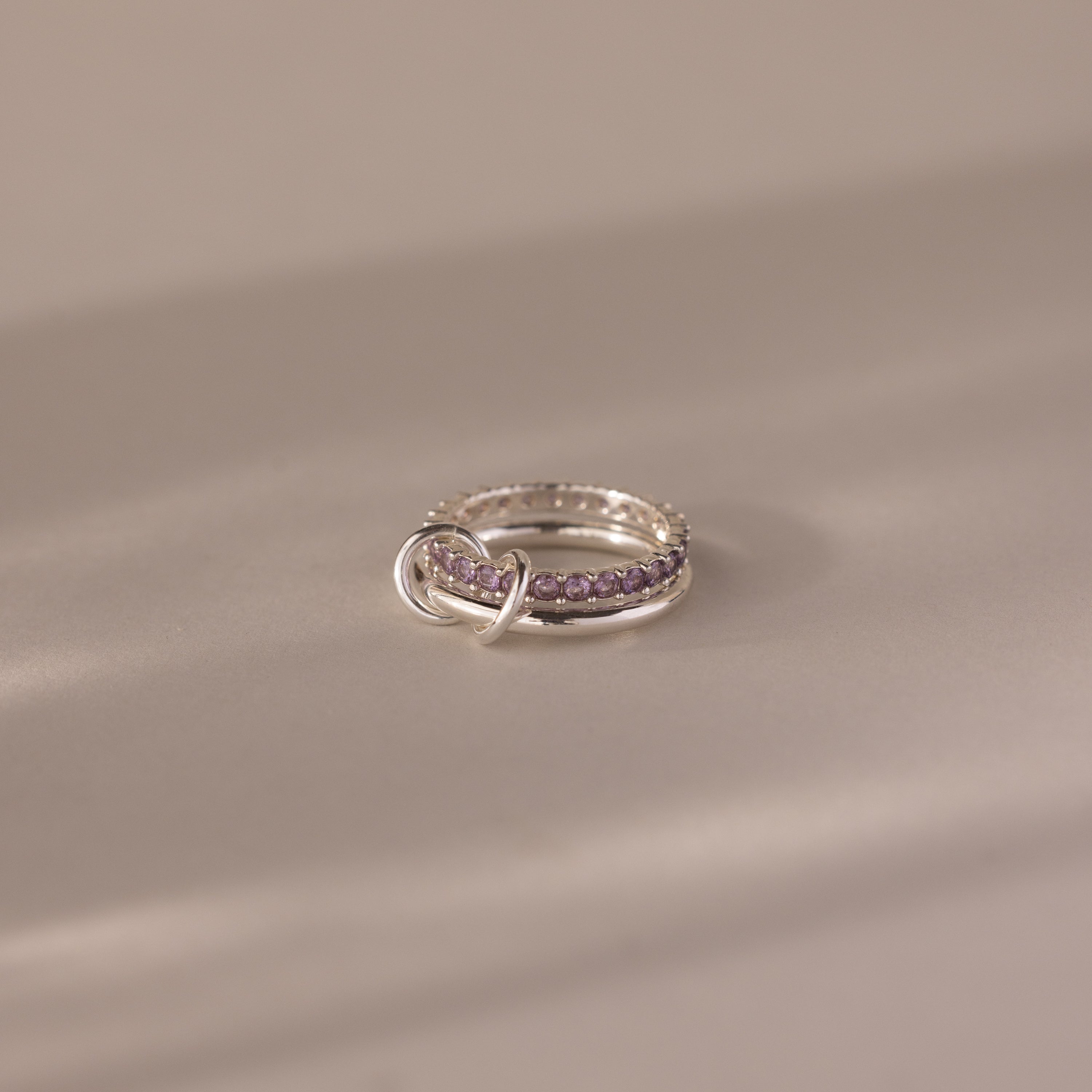 Duo Birthstone Tennis Linked Ring Set