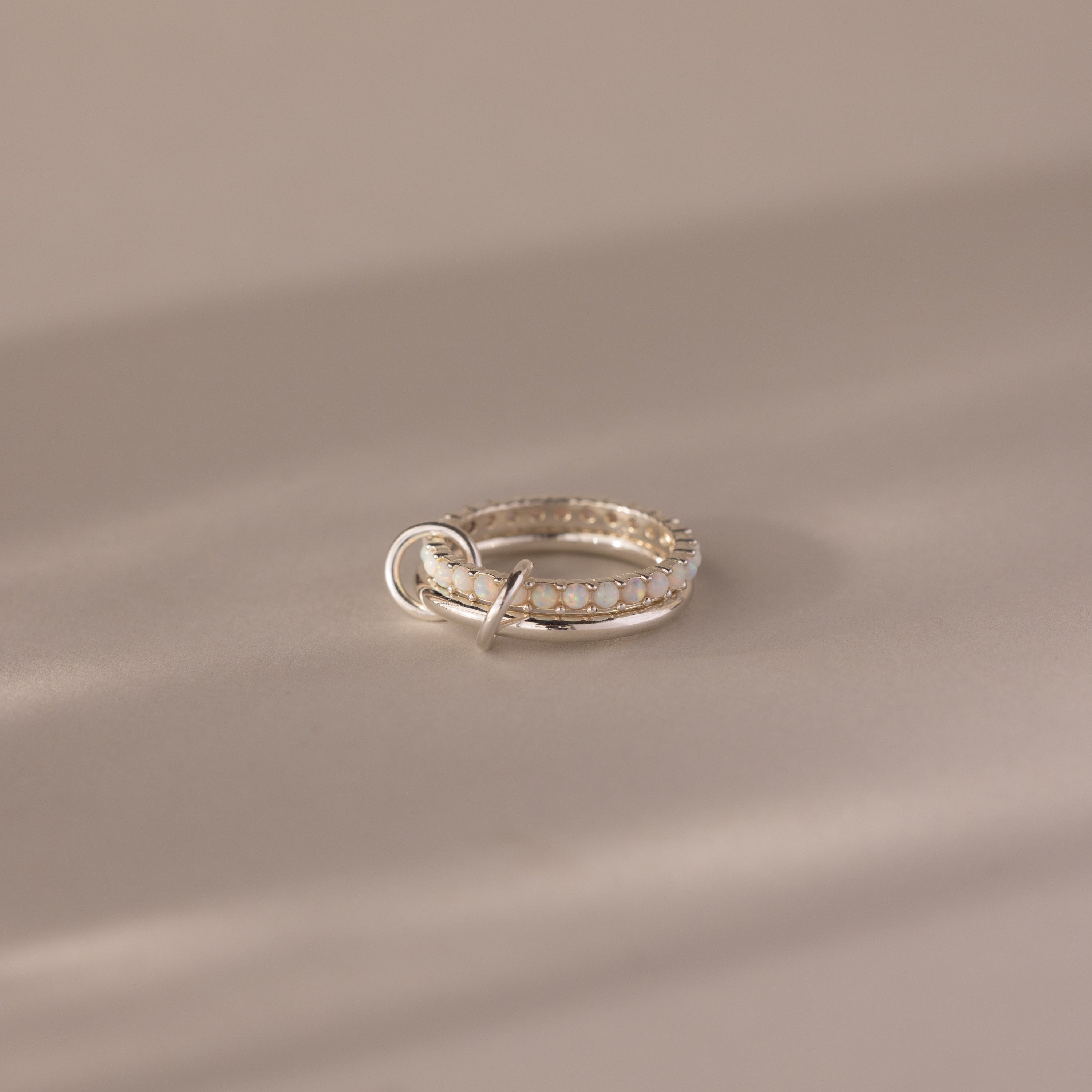 Duo Birthstone Tennis Linked Ring Set