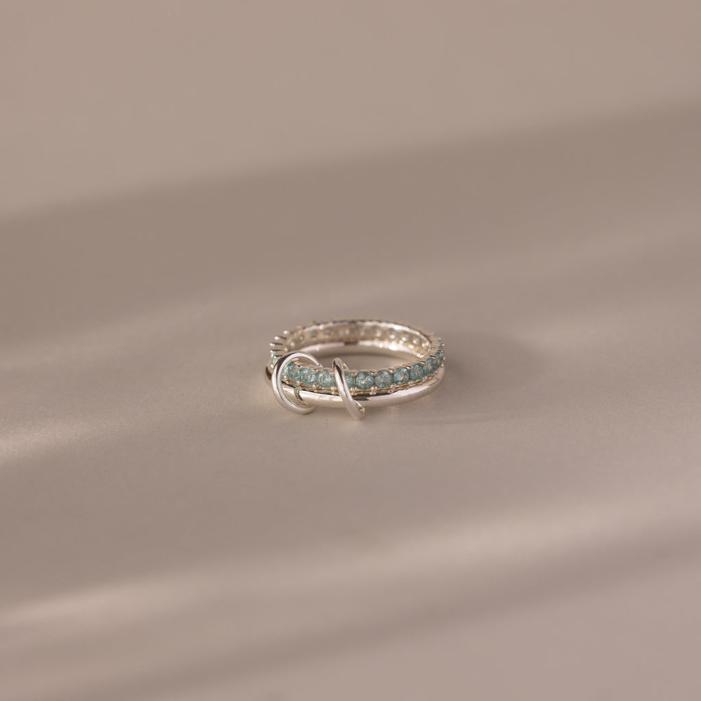 Duo Birthstone Tennis Linked Ring Set