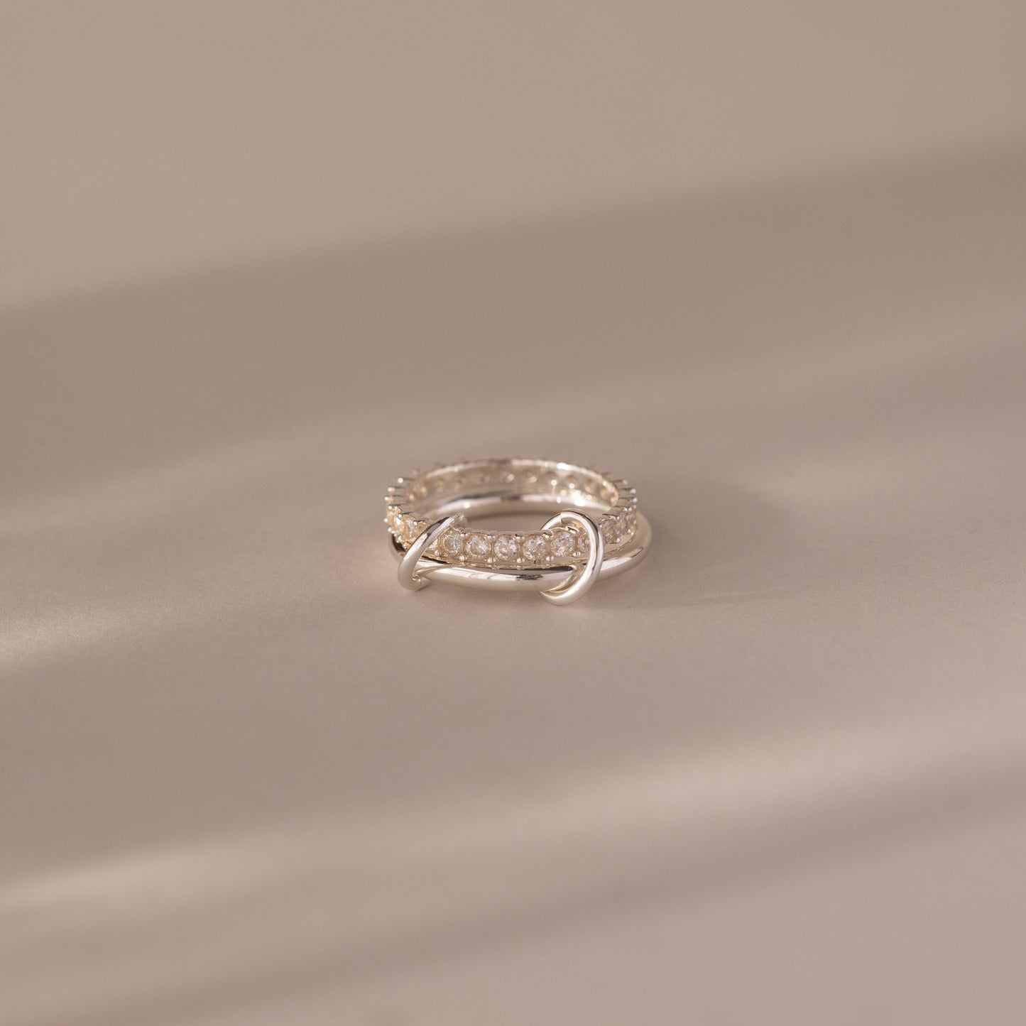 Duo Birthstone Tennis Linked Ring Set