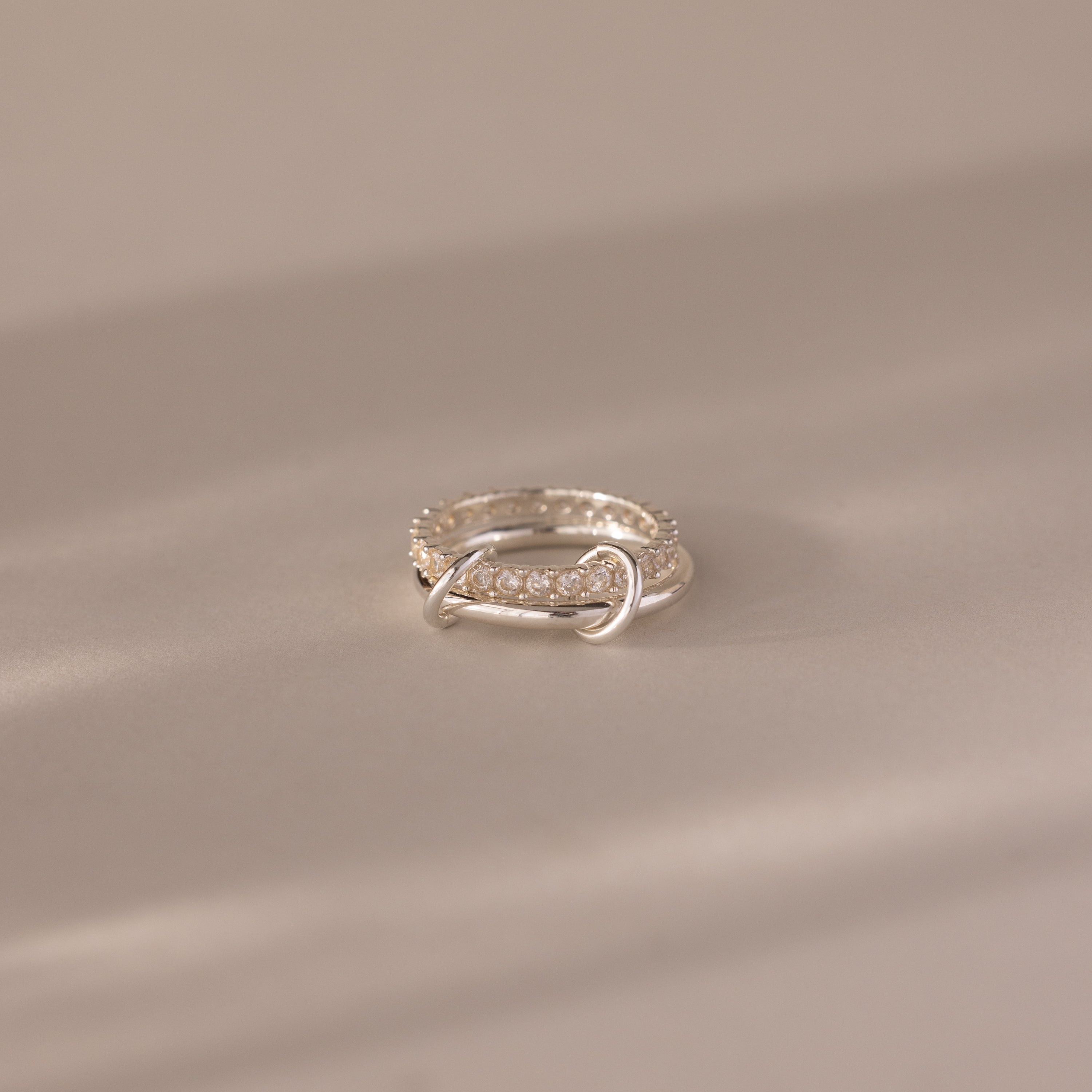 Duo Birthstone Tennis Linked Ring Set