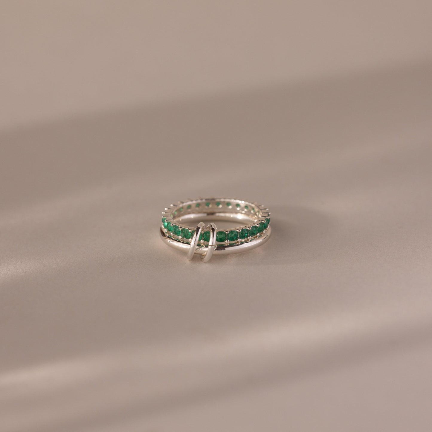 Duo Birthstone Tennis Linked Ring Set