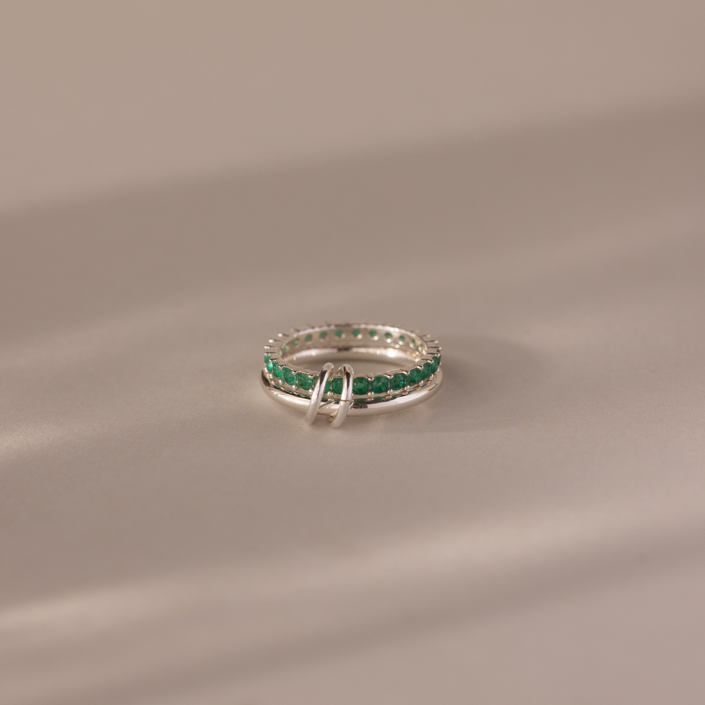 Duo Birthstone Tennis Linked Ring Set