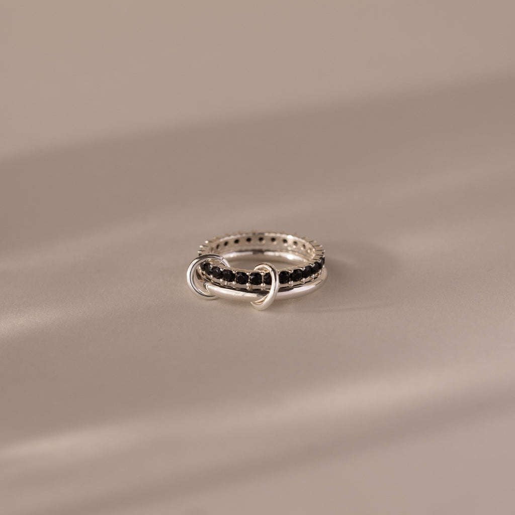 Duo Birthstone Tennis Linked Ring Set