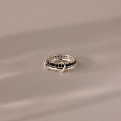 Duo Birthstone Tennis Linked Ring Set
