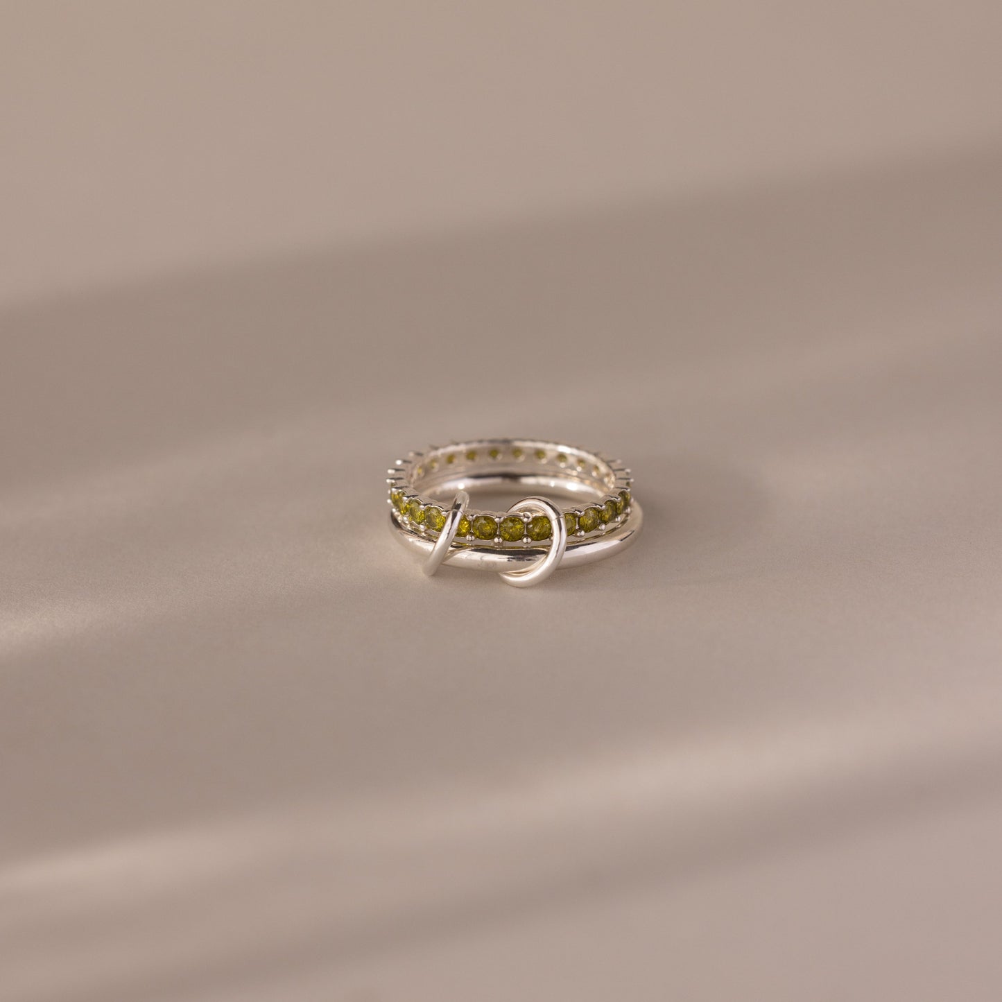 Duo Birthstone Tennis Linked Ring Set