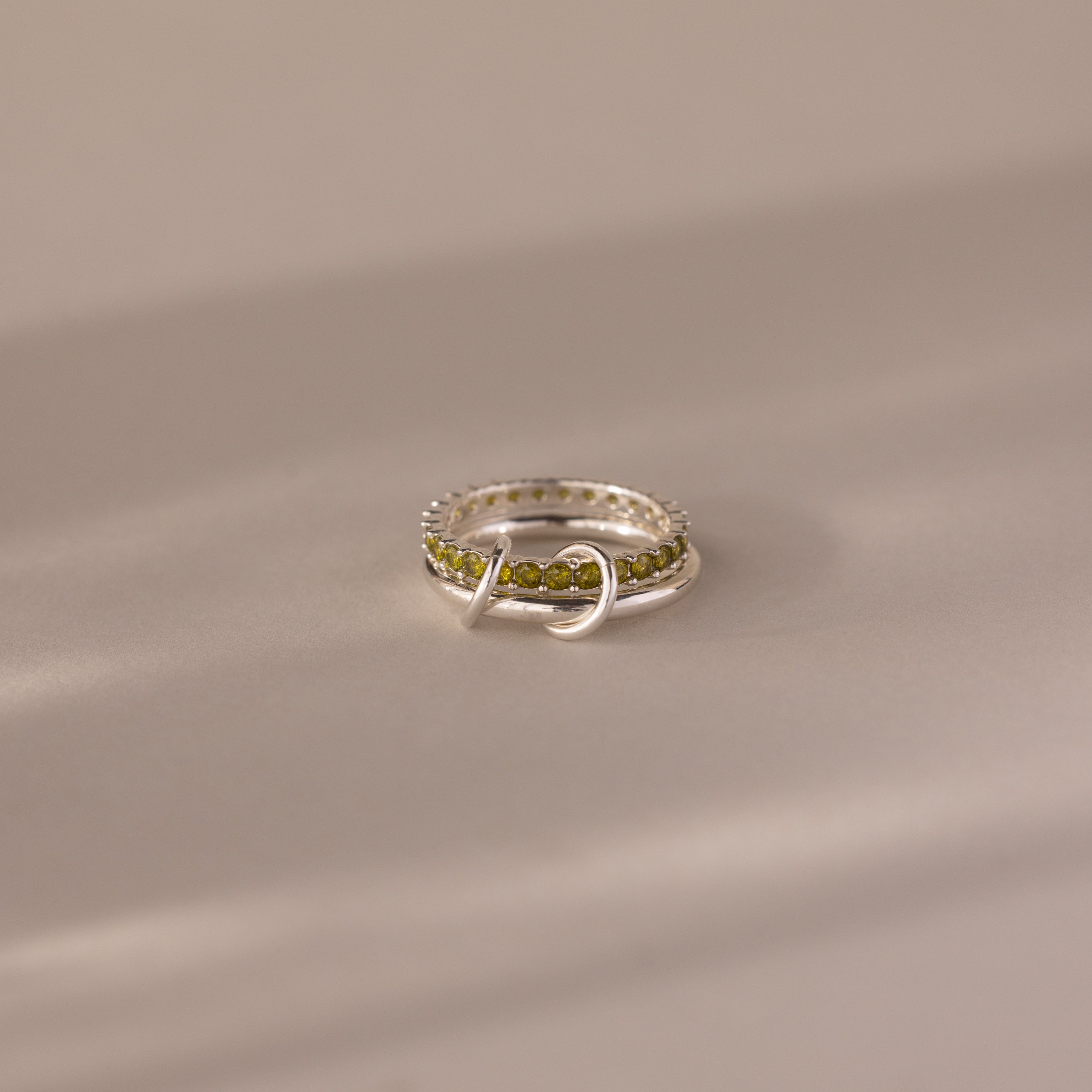 Duo Birthstone Tennis Linked Ring Set