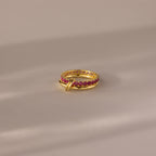 Duo Birthstone Tennis Linked Ring Set