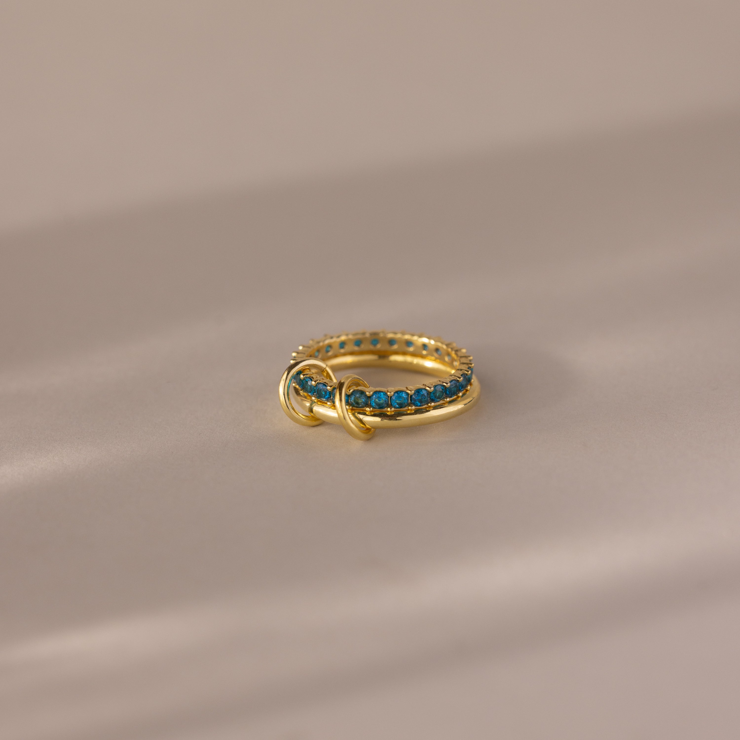 Duo Birthstone Tennis Linked Ring Set