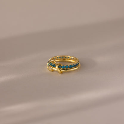 Duo Birthstone Tennis Linked Ring Set