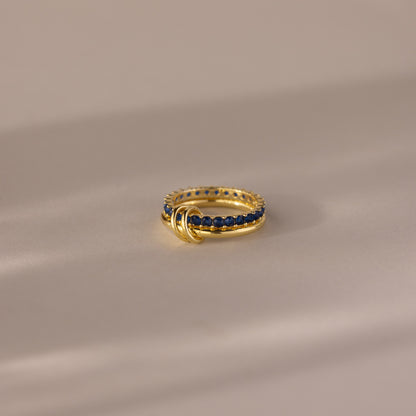 Duo Birthstone Tennis Linked Ring Set