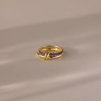 Duo Birthstone Tennis Linked Ring Set