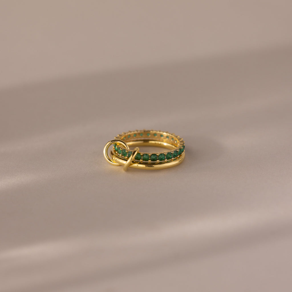 Duo Birthstone Tennis Linked Ring Set