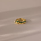 Duo Birthstone Tennis Linked Ring Set