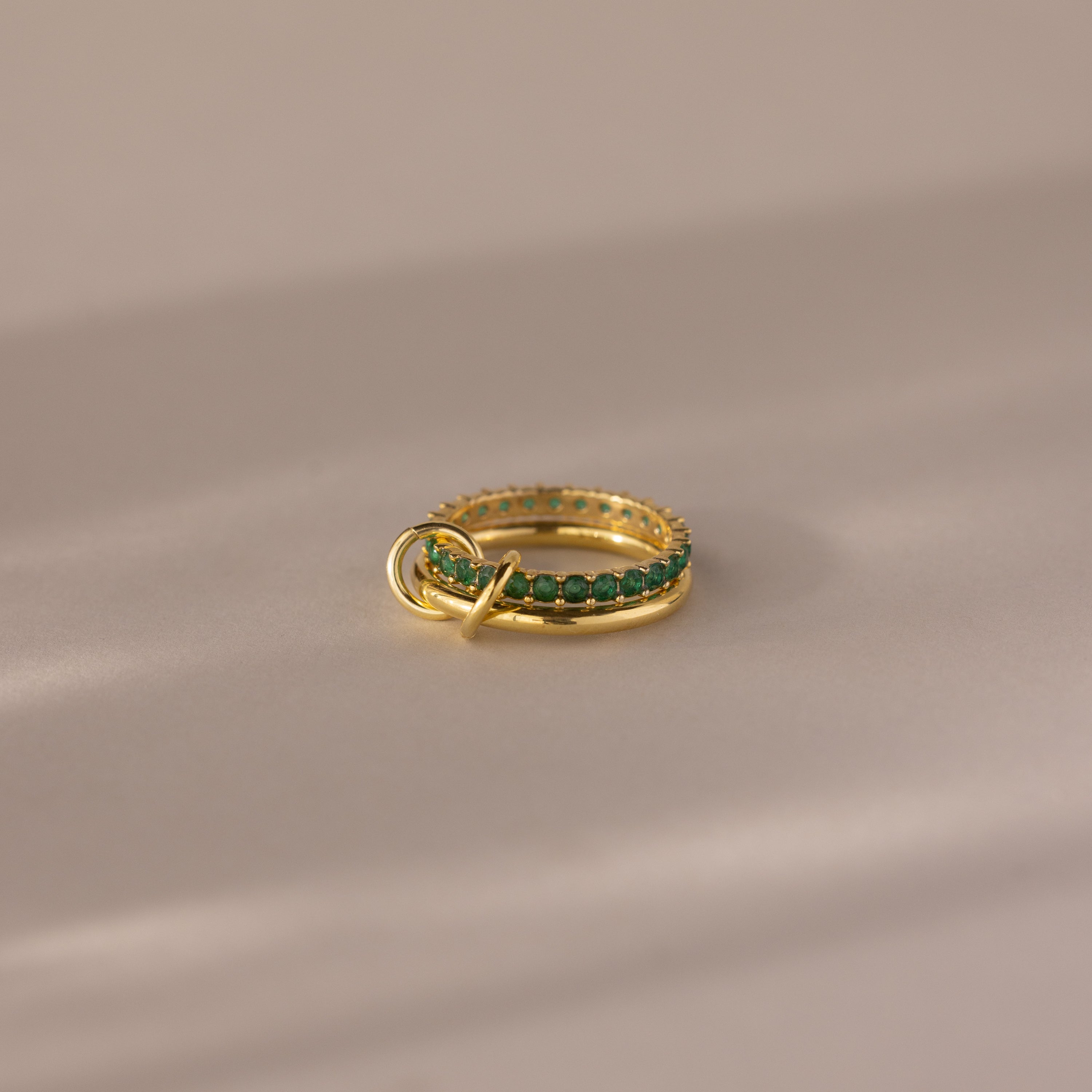 Duo Birthstone Tennis Linked Ring Set