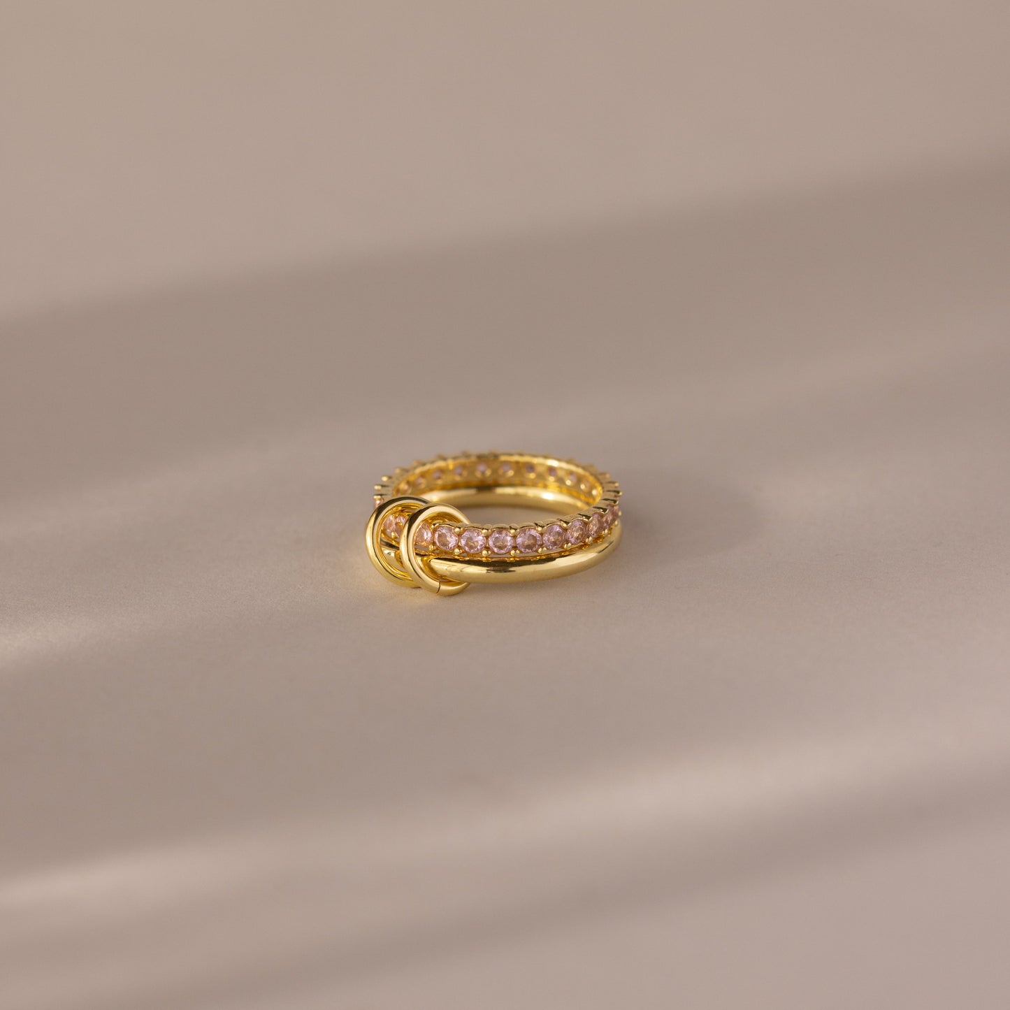 Duo Birthstone Tennis Linked Ring Set