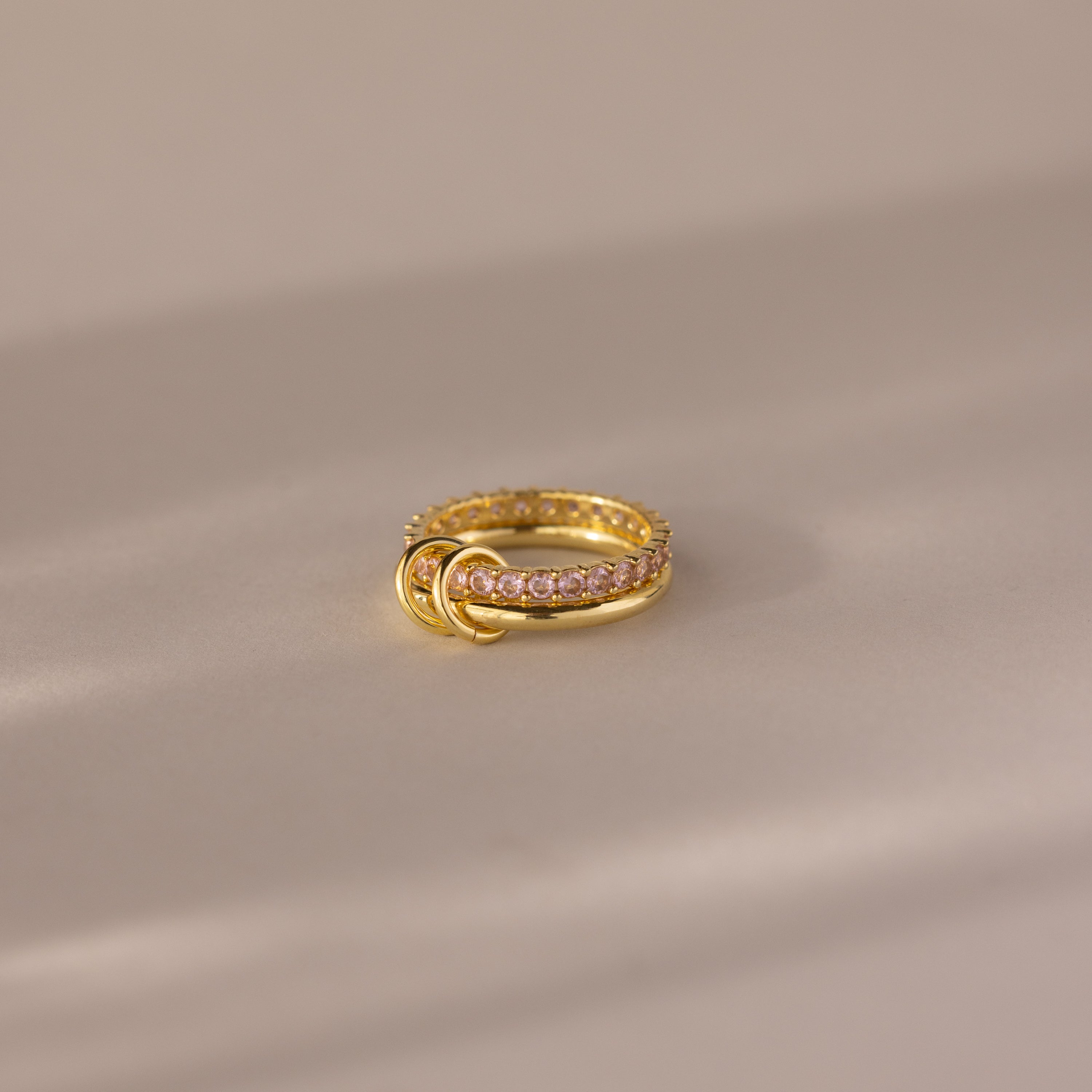 Duo Birthstone Tennis Linked Ring Set