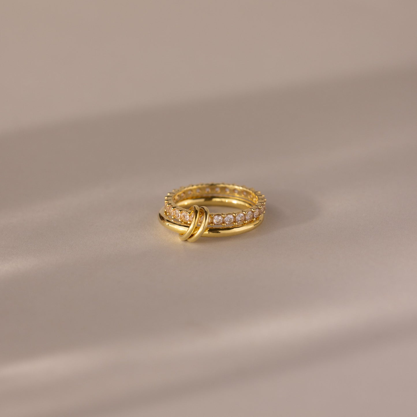 Duo Birthstone Tennis Linked Ring Set