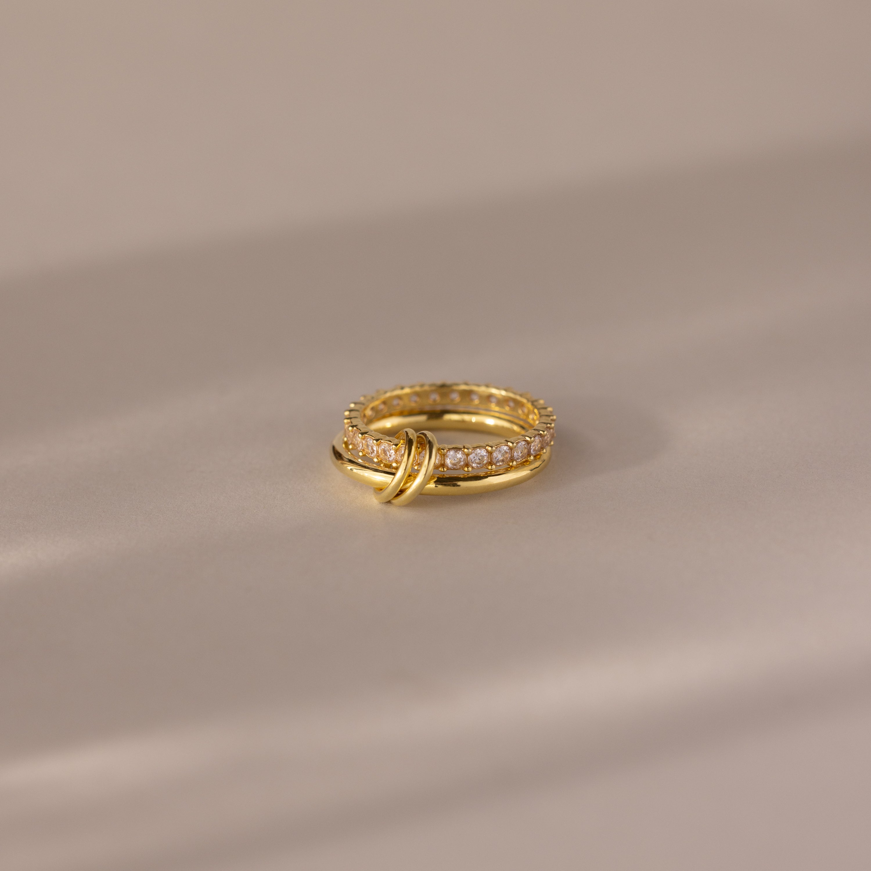 Duo Birthstone Tennis Linked Ring Set