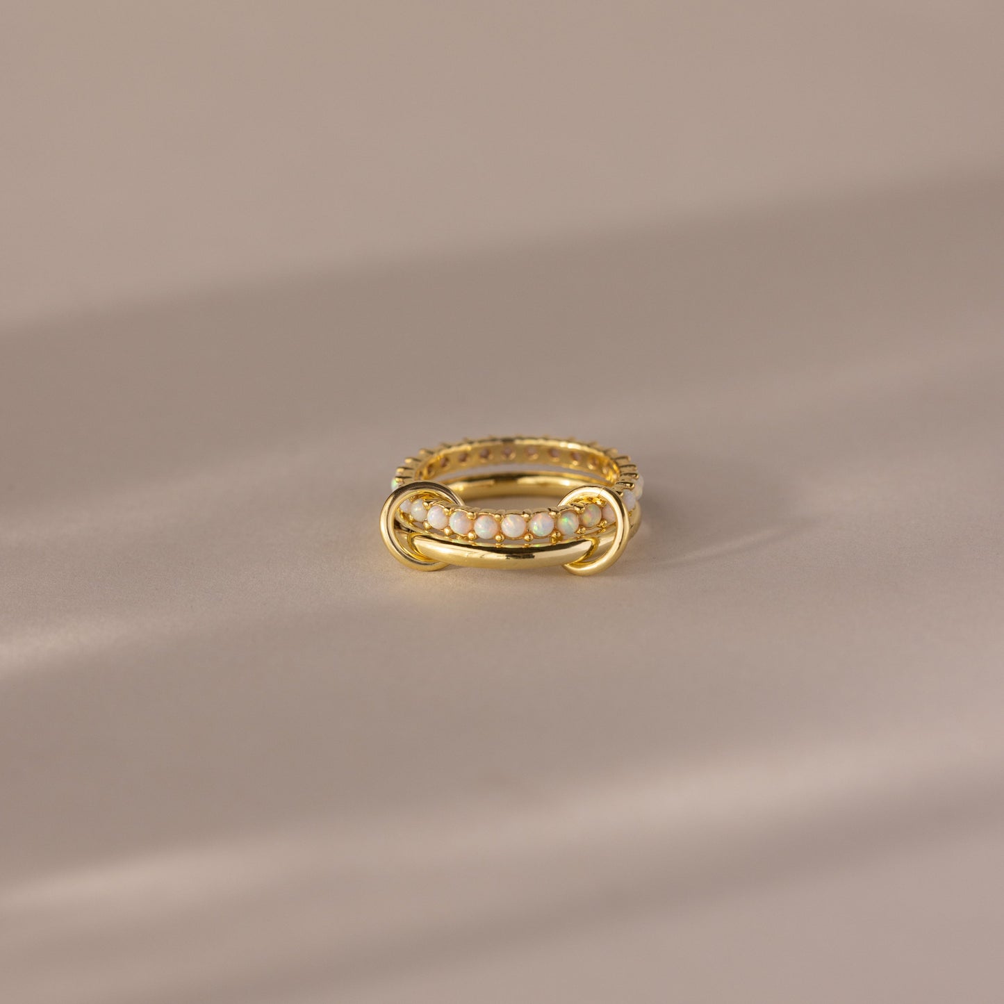 Duo Birthstone Tennis Linked Ring Set