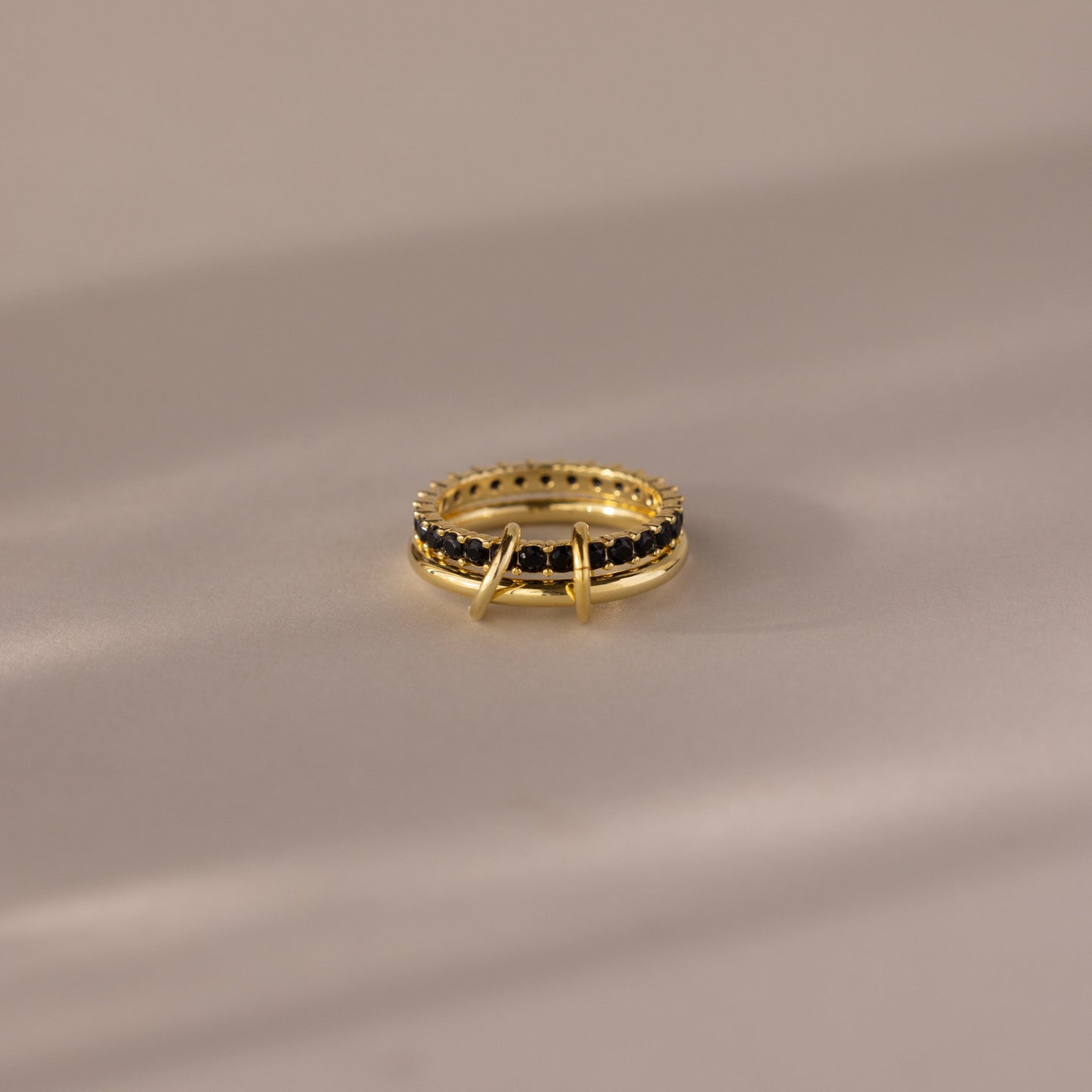 Duo Birthstone Tennis Linked Ring Set