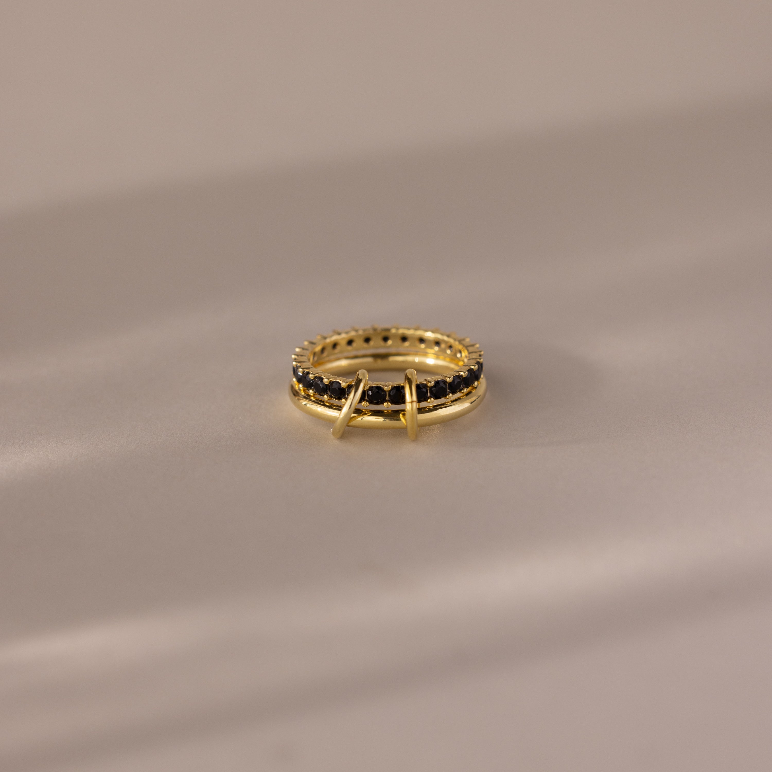 Duo Birthstone Tennis Linked Ring Set