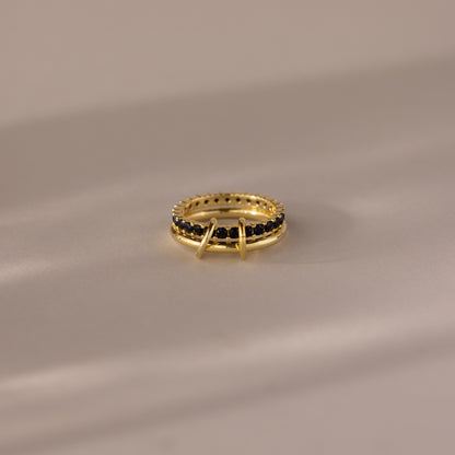 Duo Birthstone Tennis Linked Ring Set