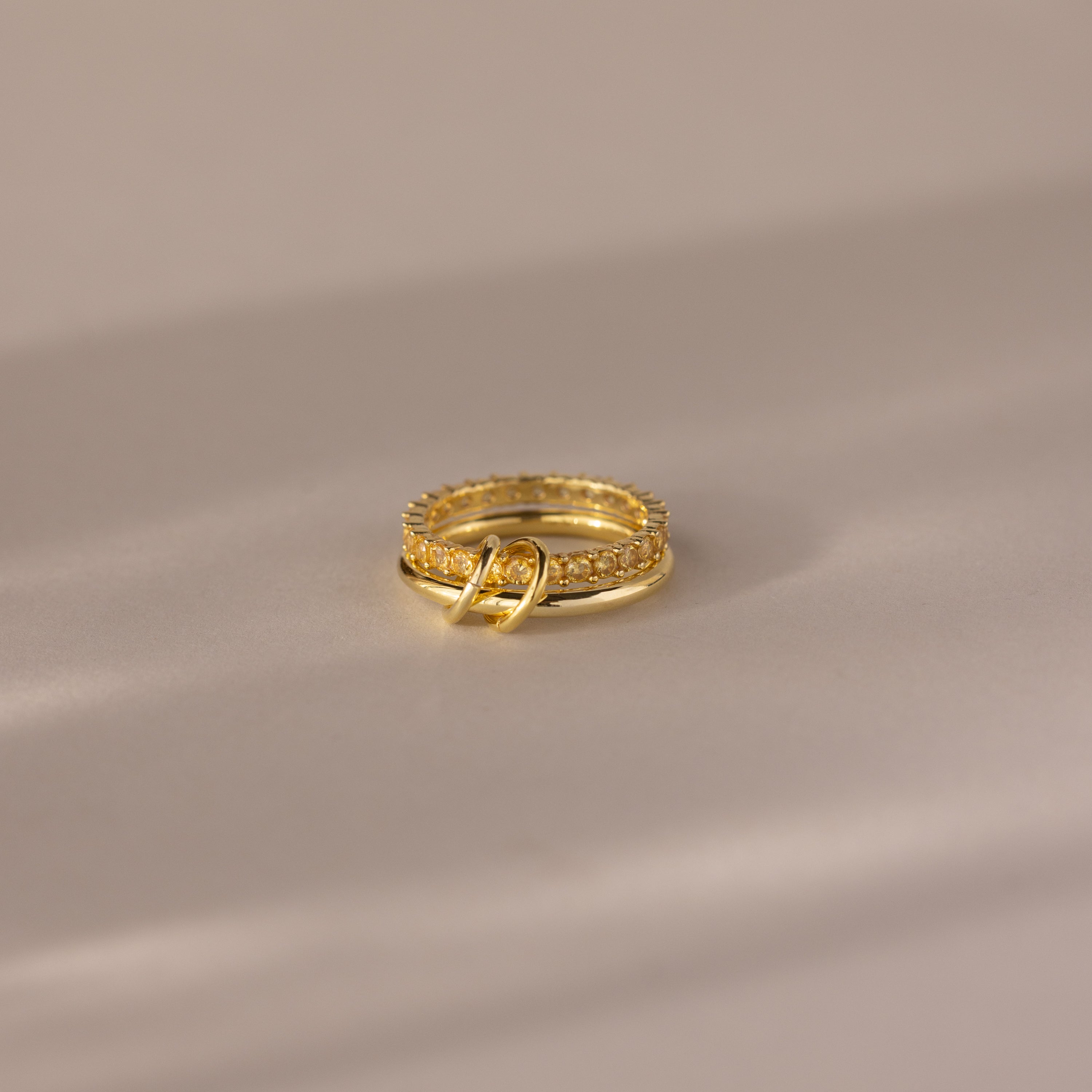 Duo Birthstone Tennis Linked Ring Set