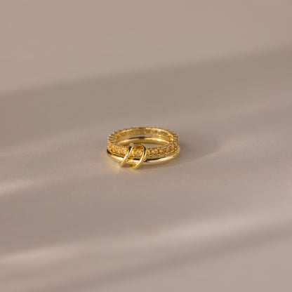 Duo Birthstone Tennis Linked Ring Set