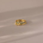 Duo Birthstone Tennis Linked Ring Set