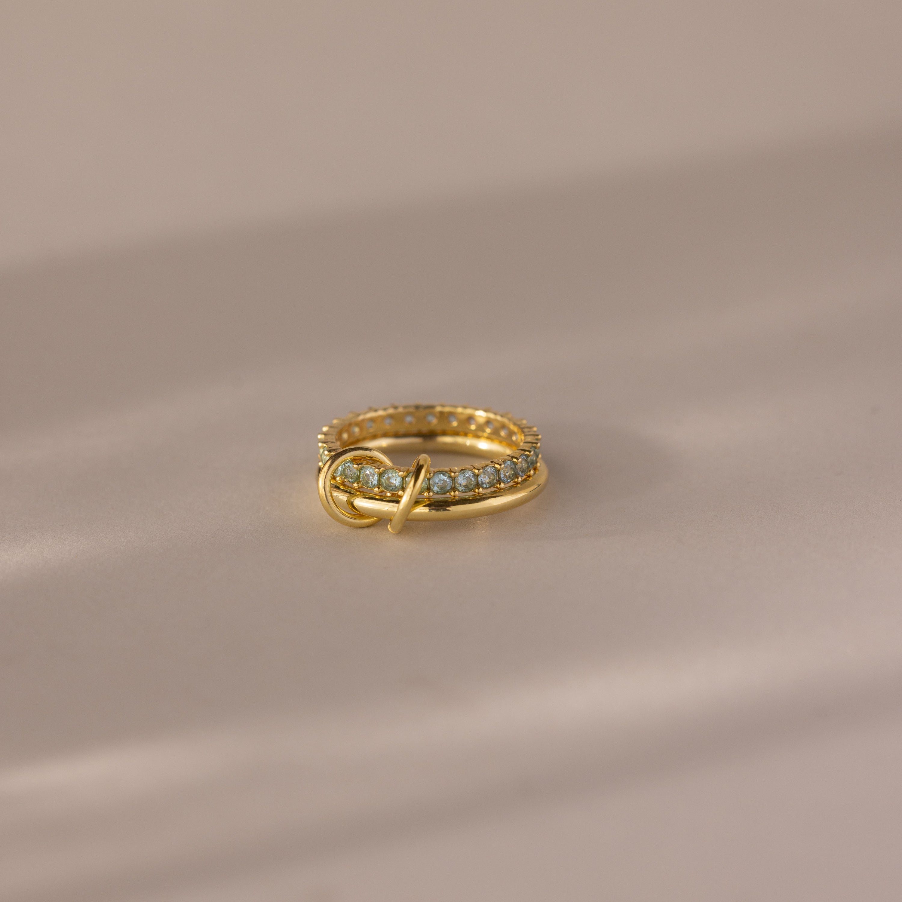 Duo Birthstone Tennis Linked Ring Set