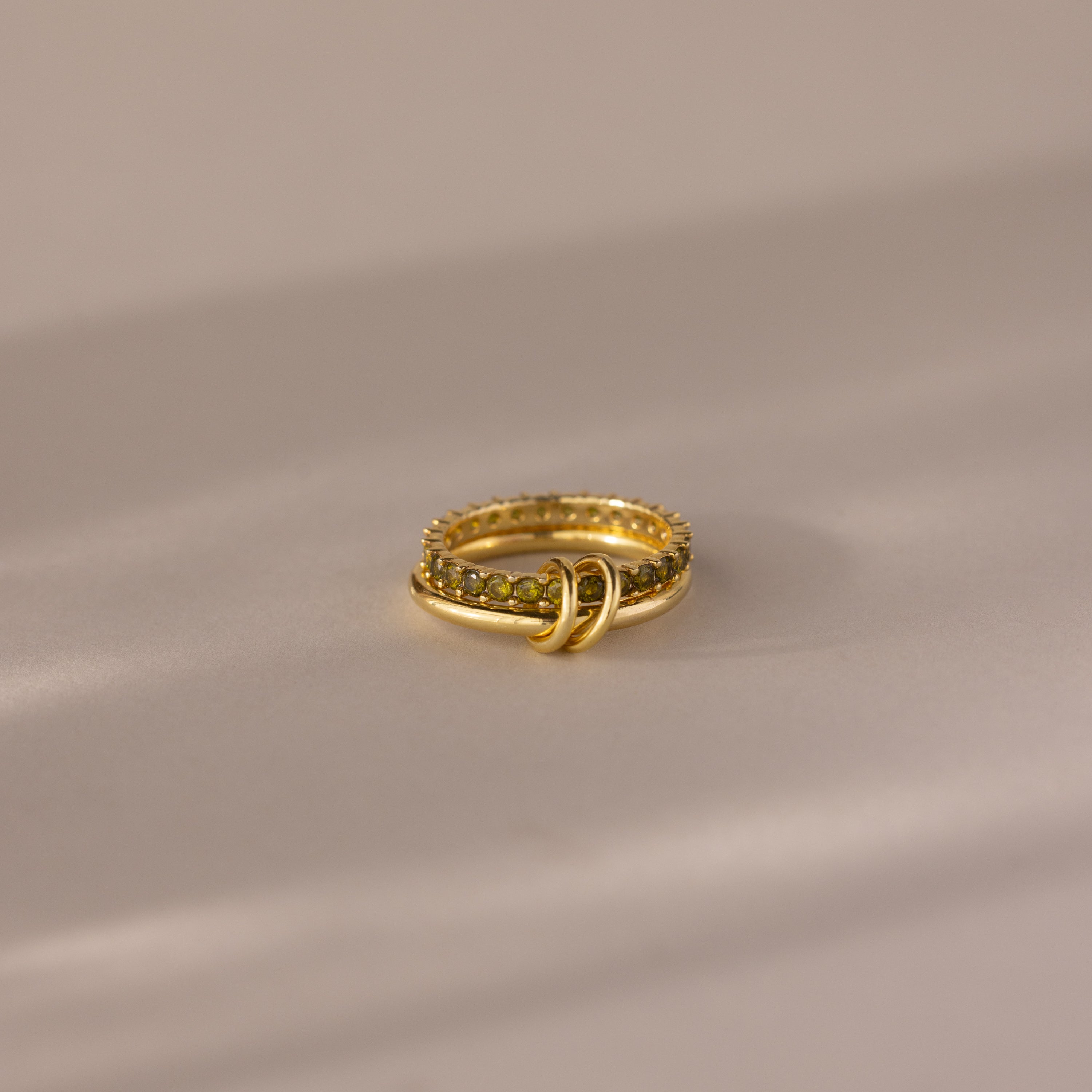 Duo Birthstone Tennis Linked Ring Set
