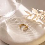 Open Pearl & Diamond Ring
