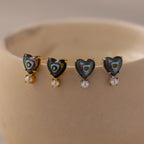 Abalone Pearl Heart Studs